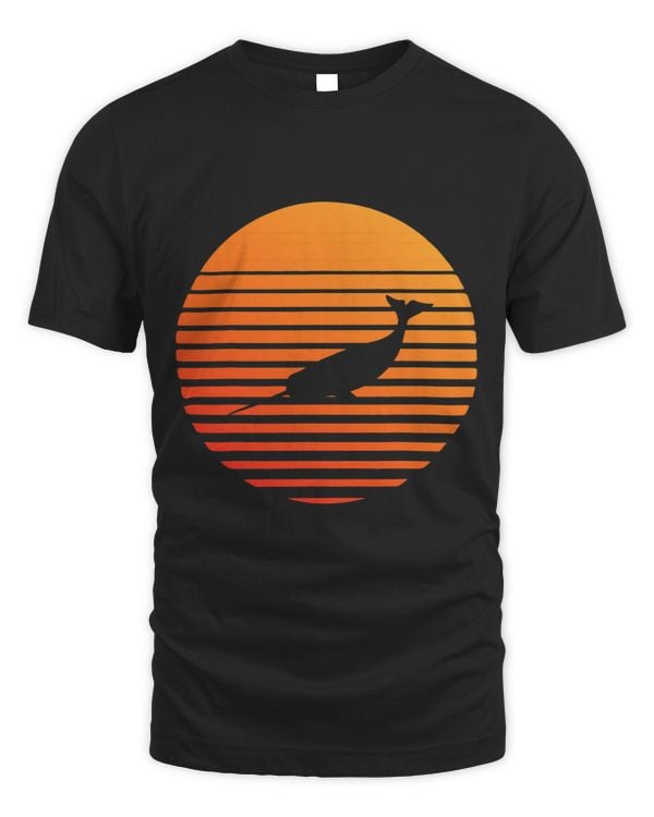 Narwhal Lover Shadow silhouette in front of a Sun