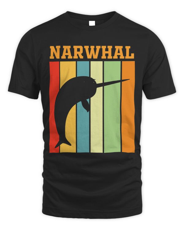 Narwhal Lover Shadow silhouette in Retro Colors