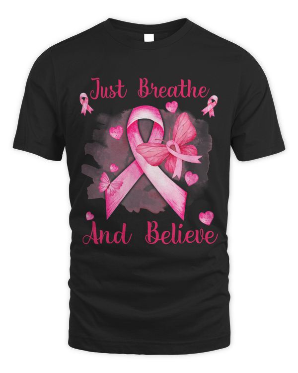 BC Pink Ribbon Butterfly Breathe And Believe Breast Cancer