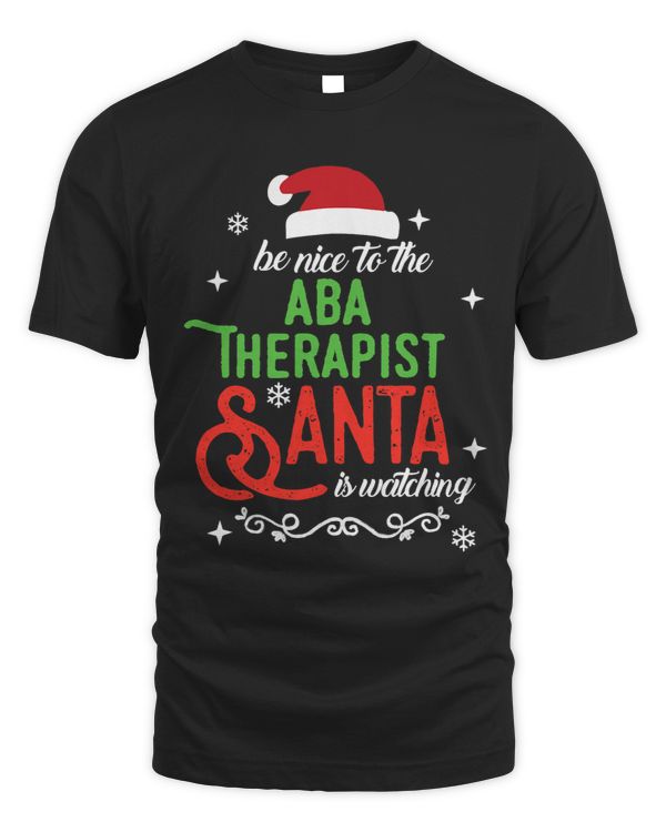 Funny ABA Therapist Christmas Behavior Analyst Bcba Crew Tee