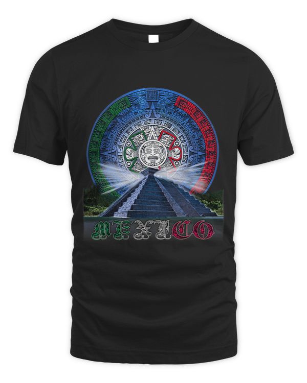 ChichenItza Maya Calendar Green White Red Stars Astronomy