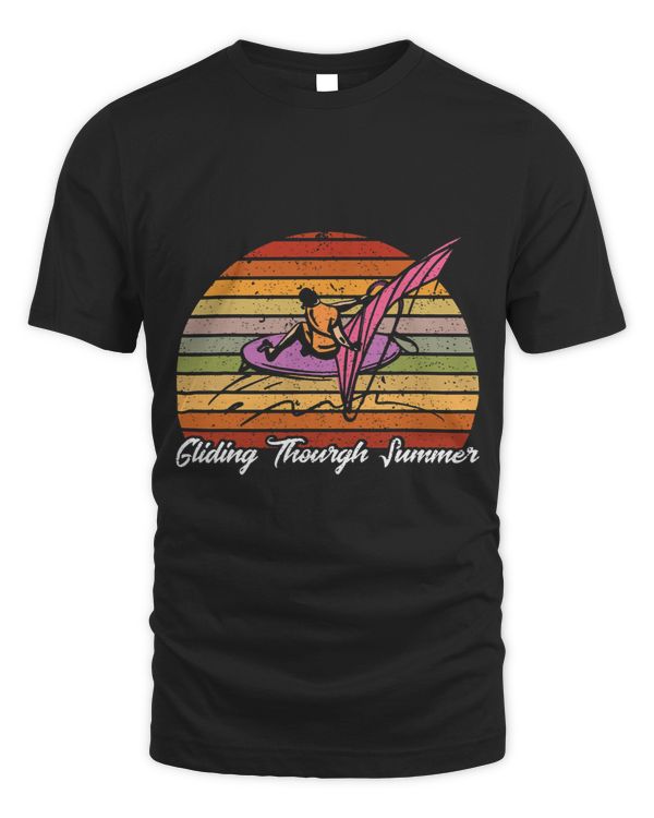 Windsurfing Gliding Through Summer Vintage Windsurfer