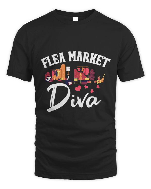 Womens Flea Market Shirt Funny Flea Market Diva Antiquing Gift