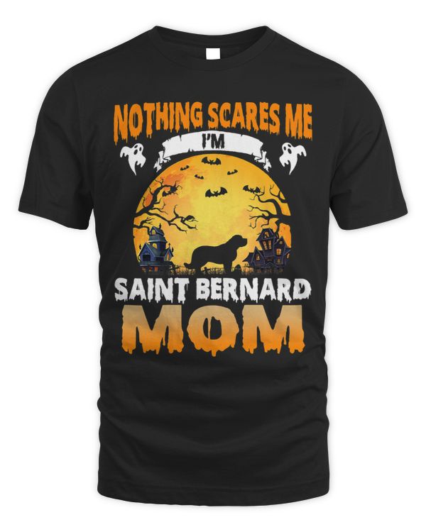 Womens Nothing Scares Me Im Saint Bernard Mom Spooky Halloween