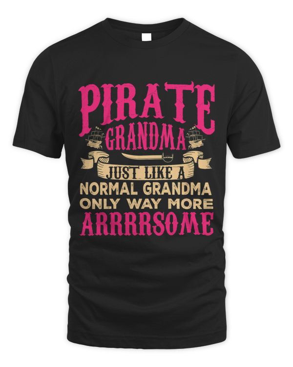 Womens Funny Pirate Shirt Women Jolly Roger Grandma Freebooter 2