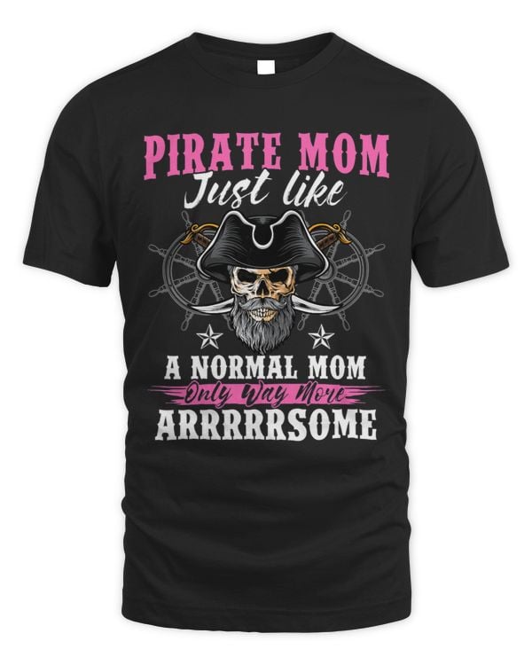 Womens Funny Pirate Shirt Women Jolly Roger Mom Freebooter 3