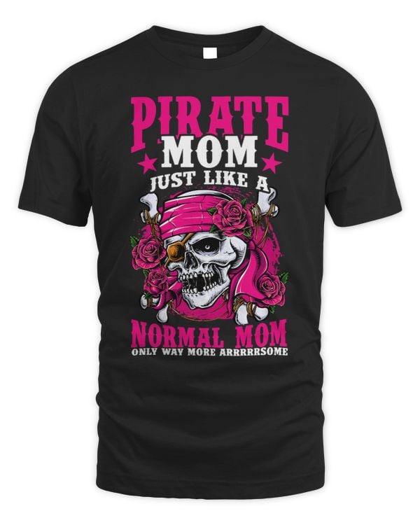 Womens Funny Pirate Shirt Women Jolly Roger Mom Freebooter
