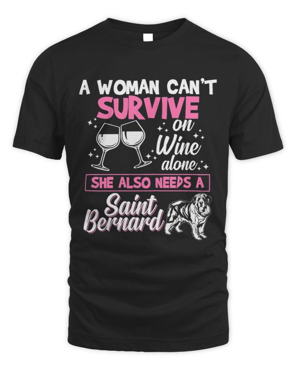 Womens Funny Saint Bernard Lover Graphic Women Girls St. Bernard