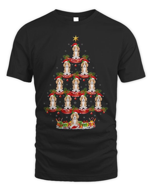 Xmas Holiday Funny Santa Foxhound Dog Christmas Tree
