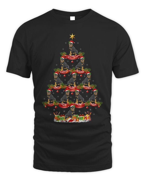 Xmas Holiday Funny Santa Rottweiler Dog Christmas Tree
