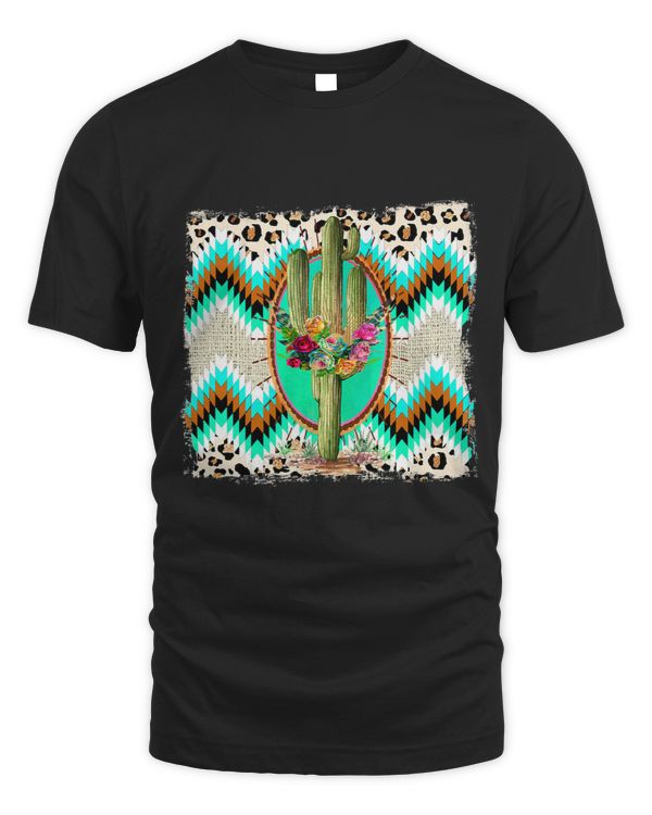 Western Aztec Tribal Cheetah Cactus Mexico