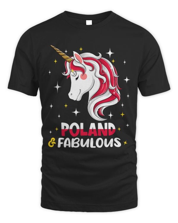 Womens Girl Polish Poland Flag Unicorn Women