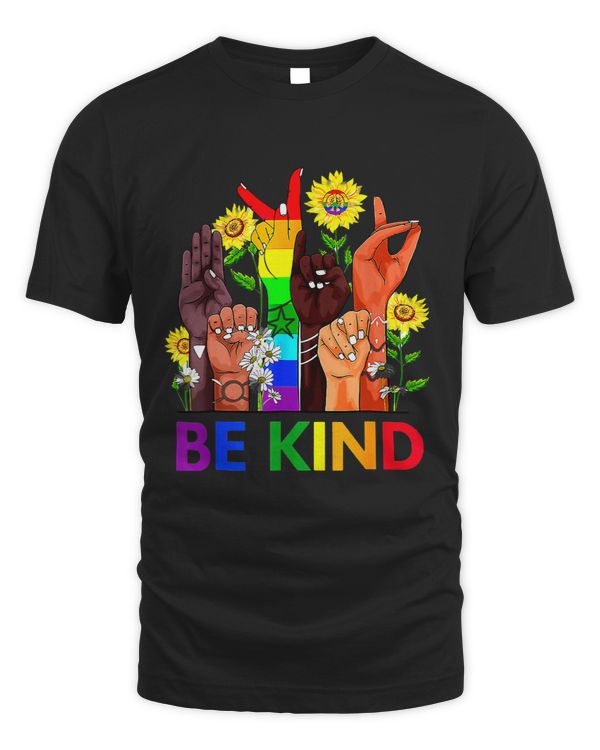 ASL Be Kind Sign Language Hand Talking LGBTQ+ Gay Les Pride