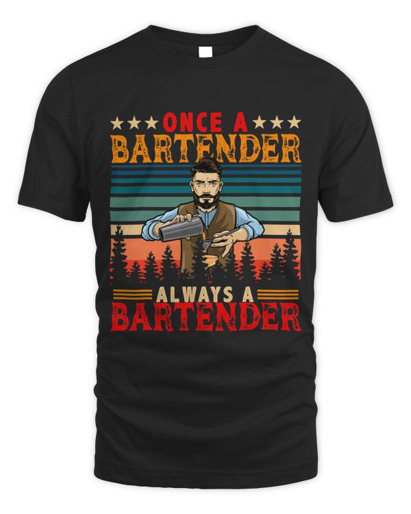 Vintage Once A Bartender Always A Bartender Funny Bartender 1