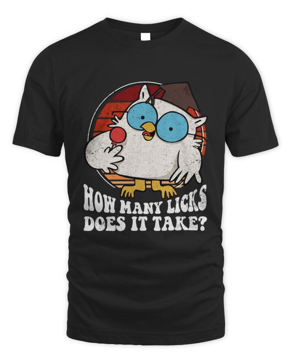 Funny Owl How Many Licks Does It Take Retro Vintage Top Dark Color