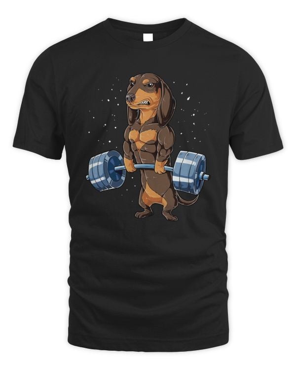 Dachshund Weightlifting Chocolate Tan