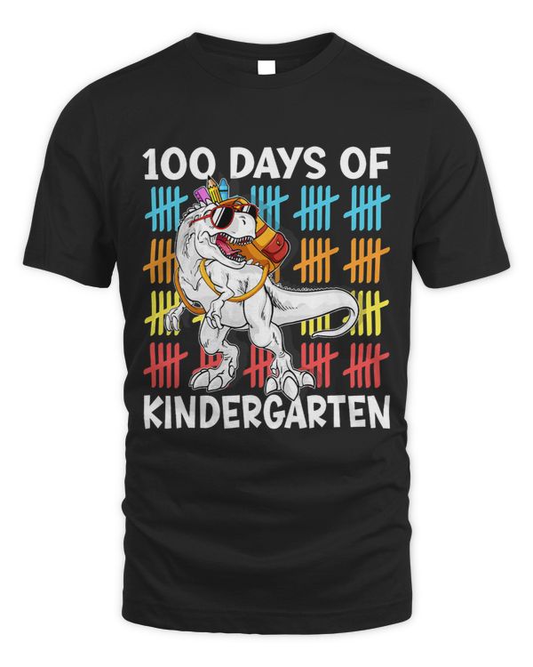 100th Day of School TRex Dinosaur Kindergarten Student Kids