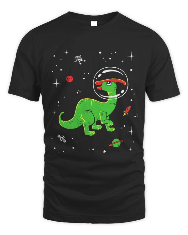 Astronaut Parasaurolophus In Space Travel Galaxy Dinosaur