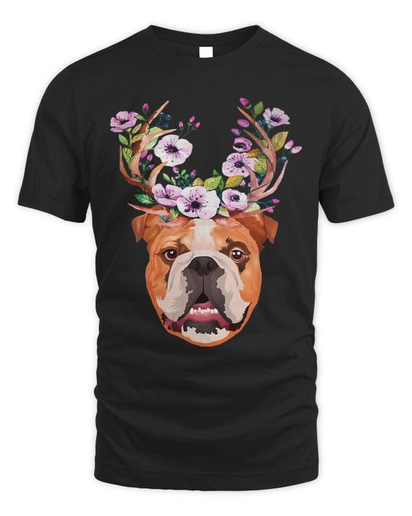 Boxer Dog Antlers Flower Christmas Dog Lover Costume