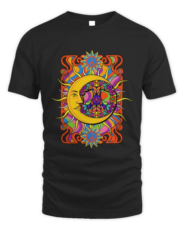 Abstract Sun Moon Constellation Stars Psychedelic Powers Art
