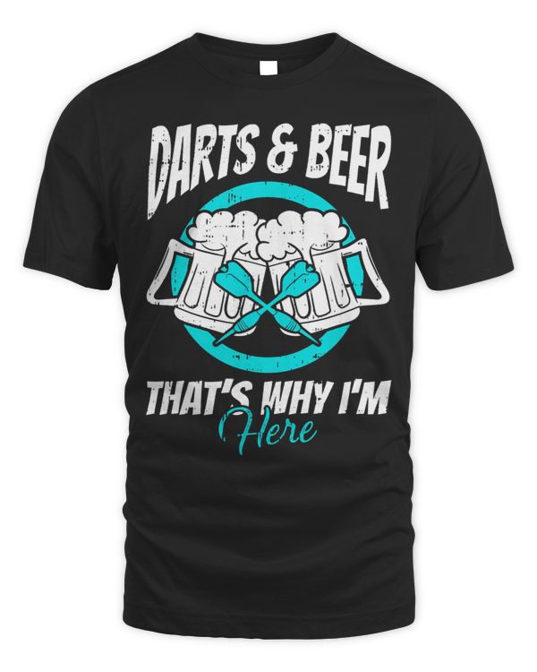 Darts and Bier Darum bin ich hier Funny Dart Gift