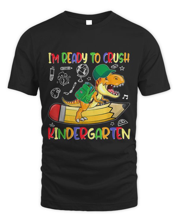 Ready To Crush Kindergarten Back To School Dinosaur Kids Boy