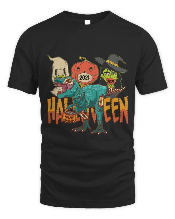 T Rex Halloween Jackolantern ghost Witch with mask 1