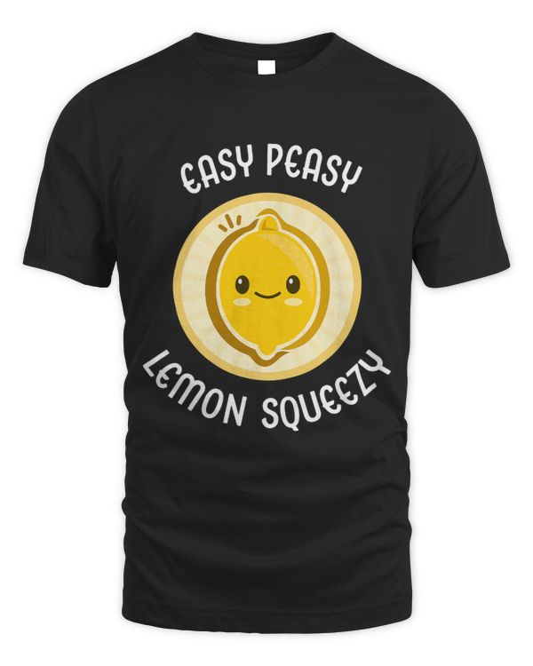 Easy Peasy Lemon Squeezy Cute Adorable Kawaii Lemon Food Pun