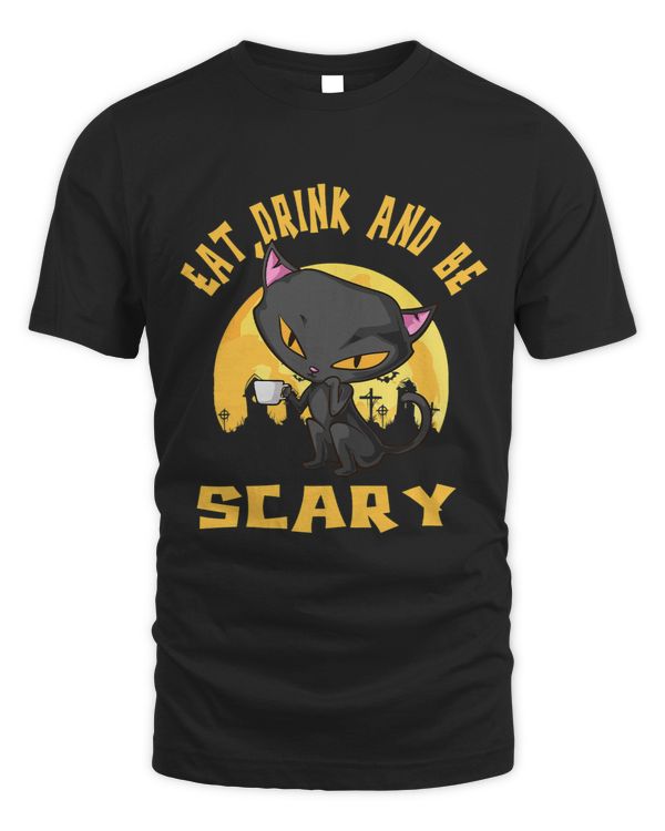 Eat Drink Coffee and Be Scary Black Cat for Coffee Lover