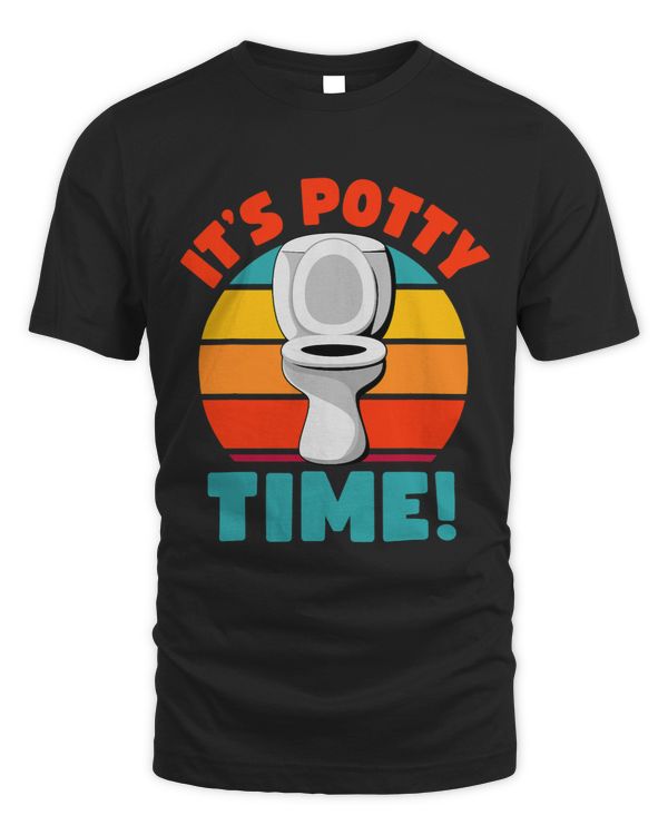 Funny Potty Training Its Potty Time Toilet Humor Retro