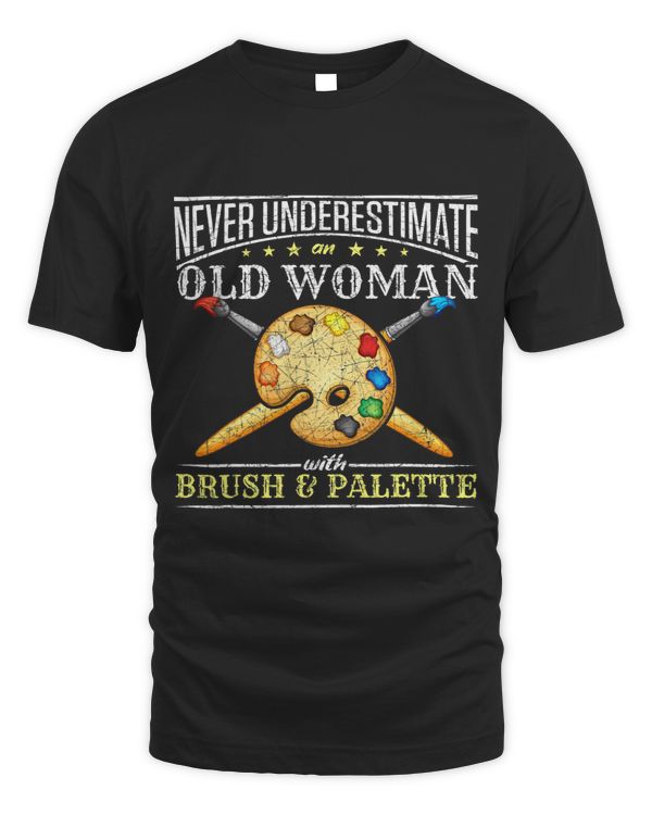 Old Woman With A Brush And A Palette Drawing Artist