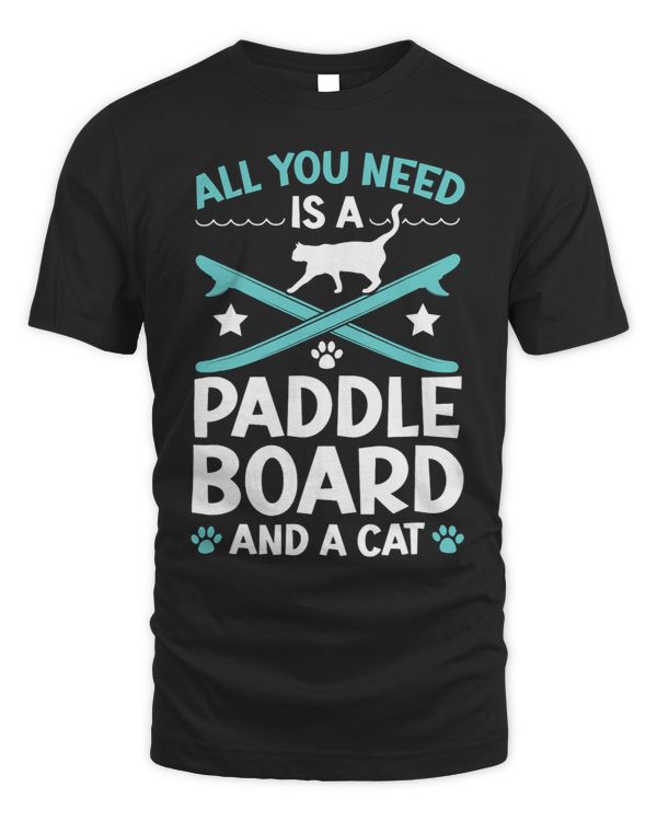 Paddleboard And Cat Standup Paddleboarding Kitty Lover