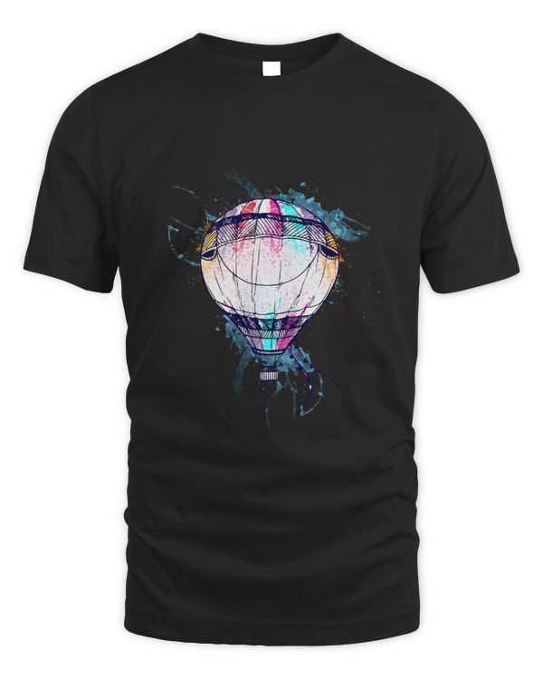 Colorful Drawing Watercolor Design Hot Air Balloon