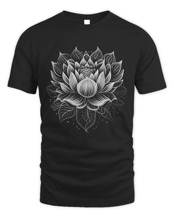 Mandala Lotus Flower Graphic Tees for Men Women Boys Girls