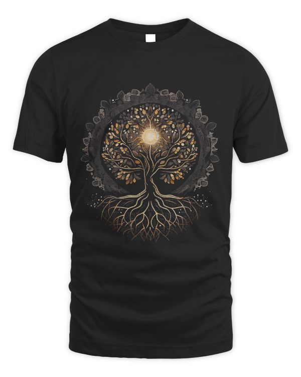 Mandala Lotus Unalome Tree Moon Life Graphic