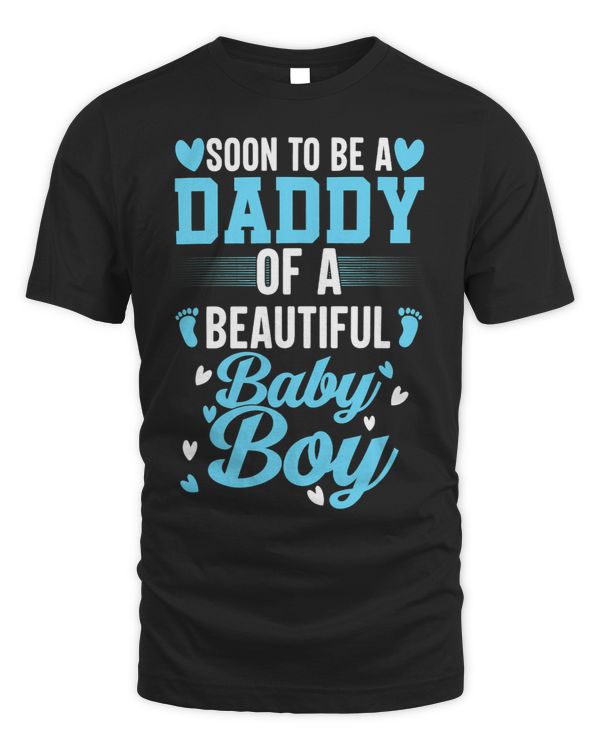 Mens Soon To Be A Daddy Of A Beautiful Baby Boy Shirt New Dad