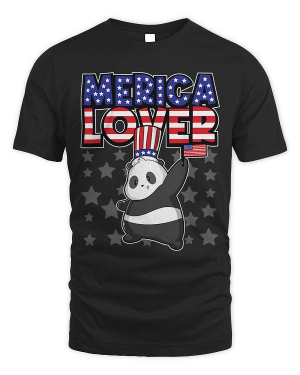 Merica Lover 2Happy Fourth Of July 2Panda USA Flag