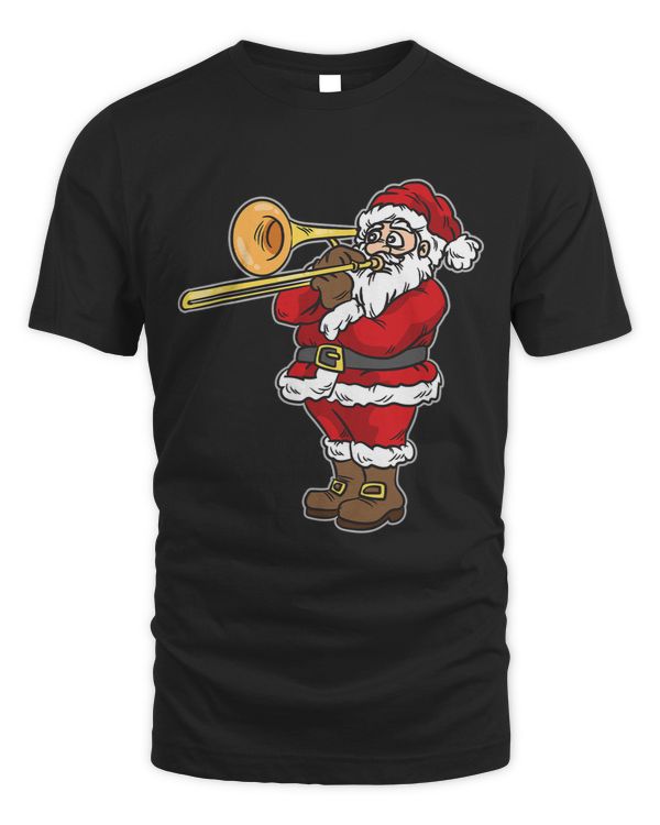Santa Claus playing Trombone for Christmas