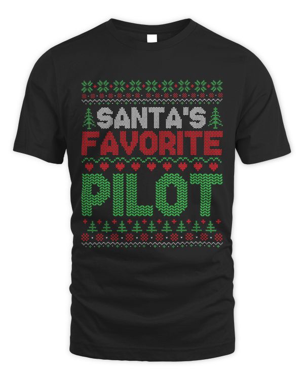 Pilot Job Xmas Santas Favorite Pilot Funny Ugly Christmas Sweater