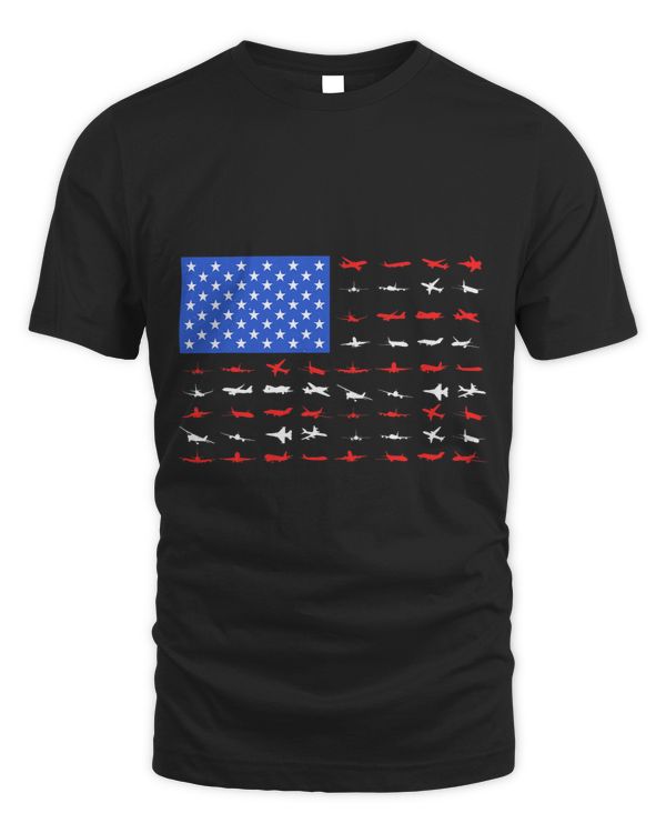 Pilot Shirt Airplanes As American Flag Plane Aviation