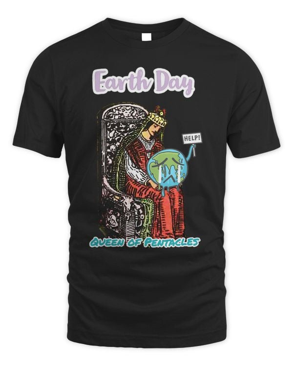 Earth Day Queen Of Pentacles Tarot Card Esoteric Eco Art