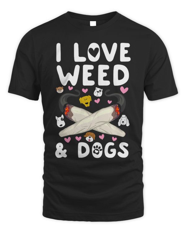 I Love Weed Dogs Marijuana Cannabis Canine Reefer Gift