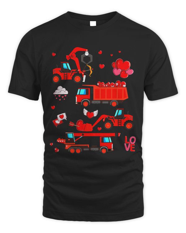 Construction Excavator Valentines Day Boys Girls Toddler
