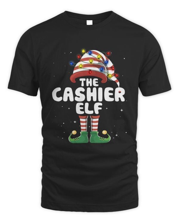 Cashiers Elf Lights Matching Family Christmas Group Pajamas