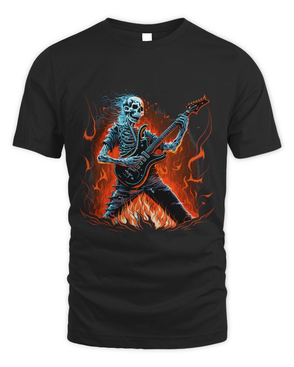 Electric Guitar Skeleton Guitarist Metal Punk Rock Music