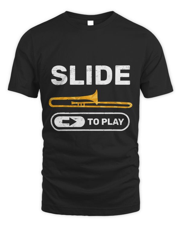 Slide To Play Jazz Band Trombonist Brass Musical Instrument