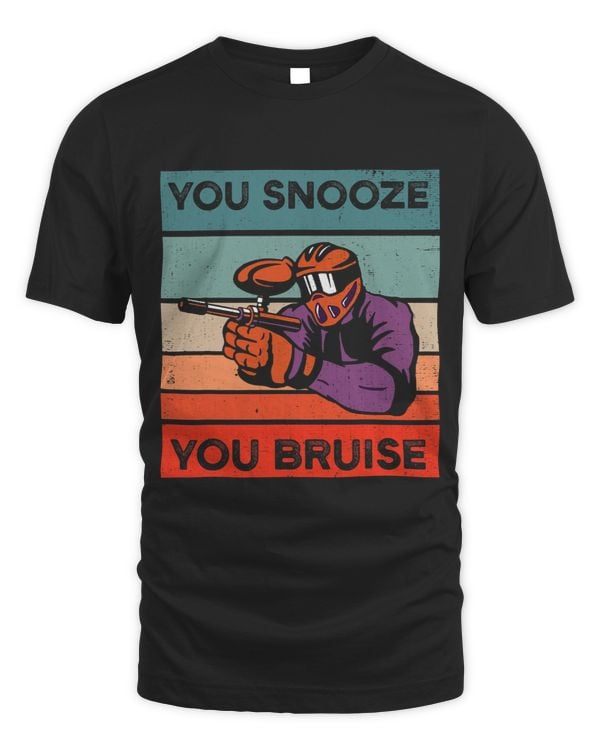 Paintball Paint You Snooze You Bruise Paintball Player Retro Vintage Sunset