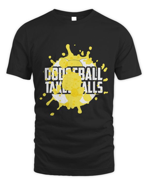 Yellow Dodgeball Takes Balls Funny Playing Handball Player 1