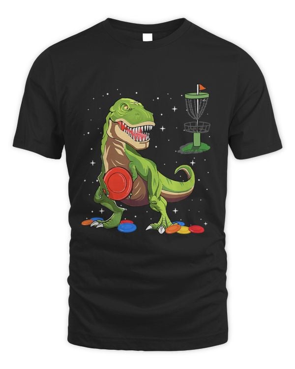 Discgolf Dinosaur T Rex Golfer Funny Disc Golf Players Boys Kids Men