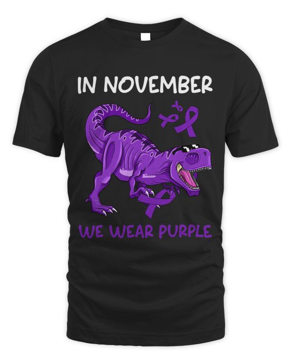 In November We Wear Purple Epilepsy Awareness Day Dinosaur
